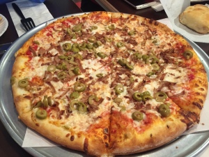 Graziano's Pizza in Dunbar, WV_Sausage and Green Olive Pizza